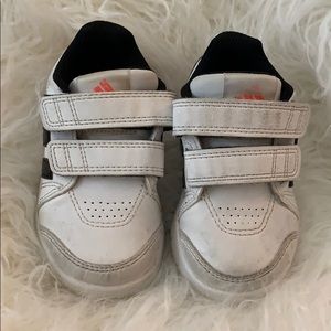 Adidas white and black Velcro shoes